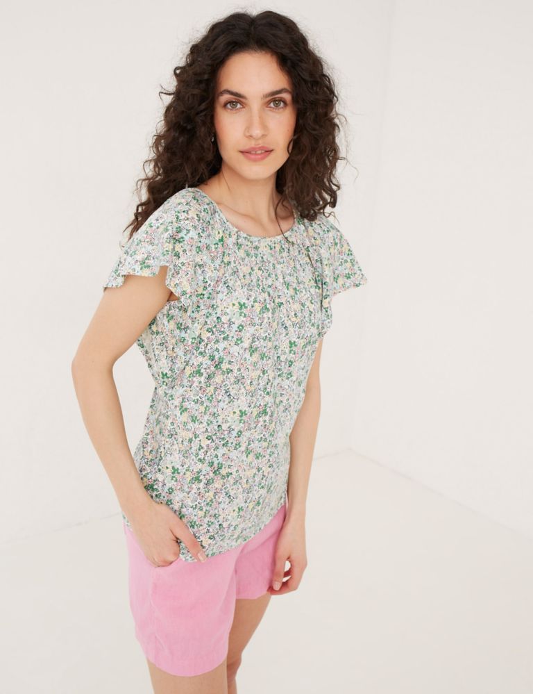 Pure Cotton Printed Round Neck Top 1 of 4