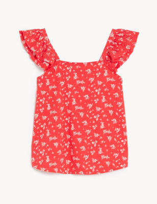 Pure Cotton Printed Ruffle Vest | M&S Collection | M&S