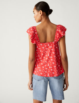 Pure Cotton Printed Ruffle Vest | M&S Collection | M&S