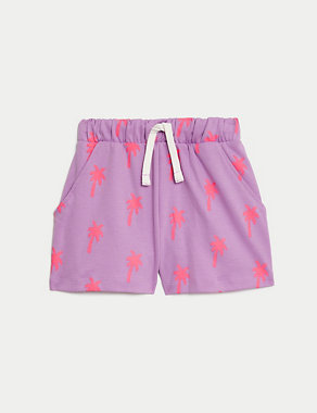 Pure Cotton Printed Runner Shorts (2-8 Yrs) Image 2 of 4