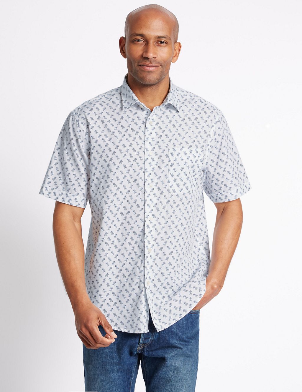 Pure Cotton Printed Shirt with Pocket 3 of 4
