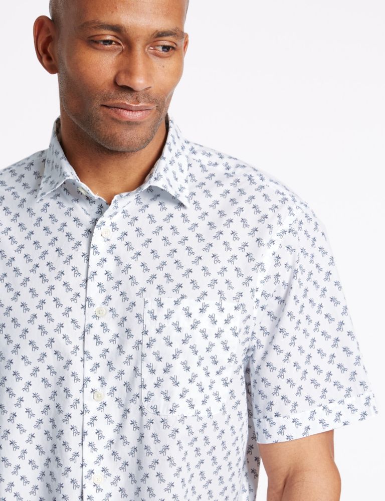 Pure Cotton Printed Shirt with Pocket 4 of 4
