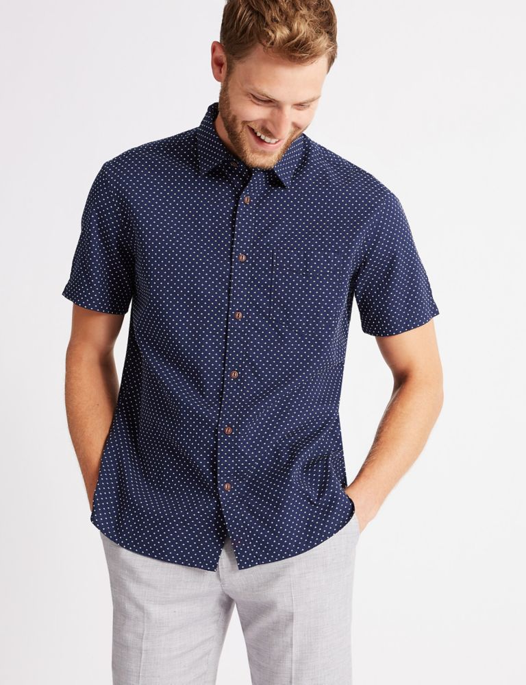 Pure Cotton Printed Shirt with Pocket 3 of 6