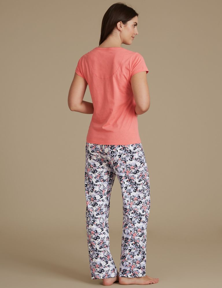 Pure Cotton Printed Short Sleeve Pyjama Set 3 of 7