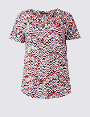 Pure Cotton Printed Short Sleeve T-Shirt Image 2 of 4