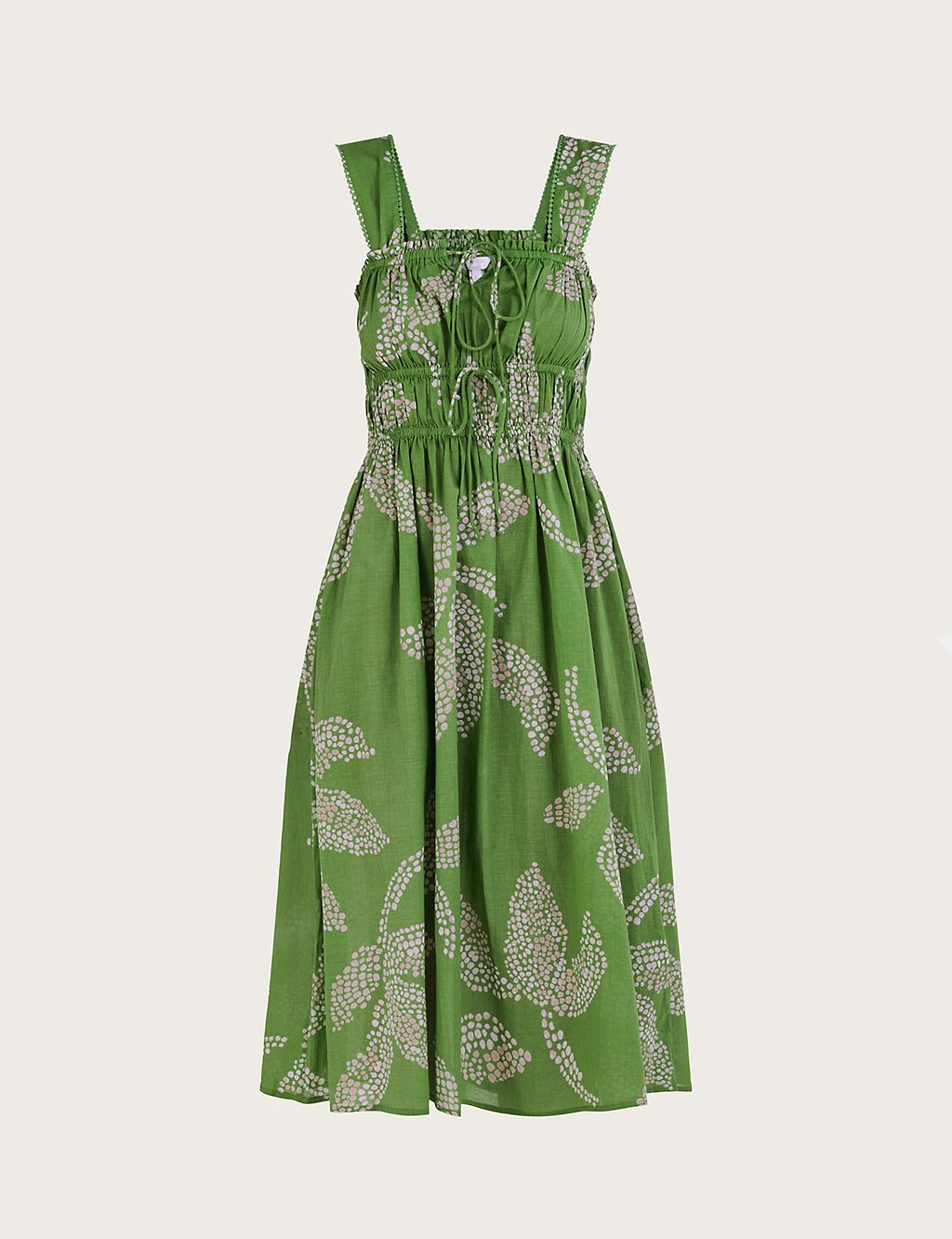 Pure Cotton Printed Square Neck Midi Dress | Monsoon | M&S