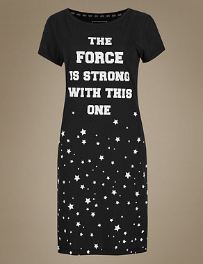 Pure Cotton Printed Star Wars™ Nightdress Image 2 of 3