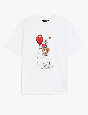 Pure Cotton Printed T-Shirt Image 2 of 5