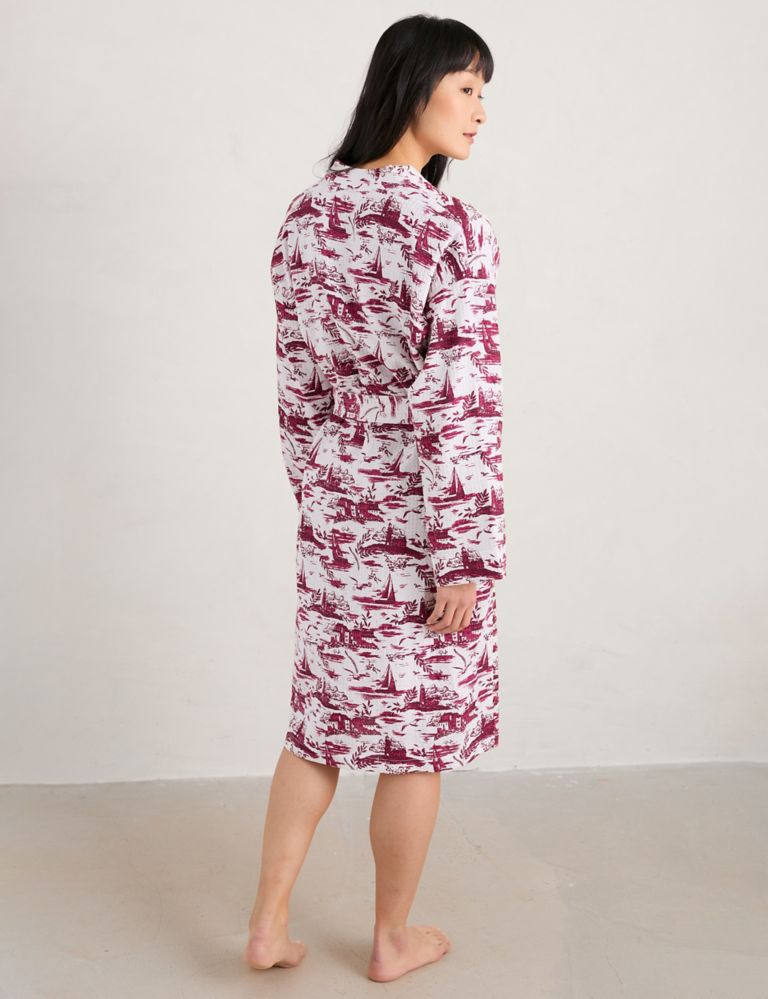 Pure Cotton Printed Tie Dressing Gown 4 of 5