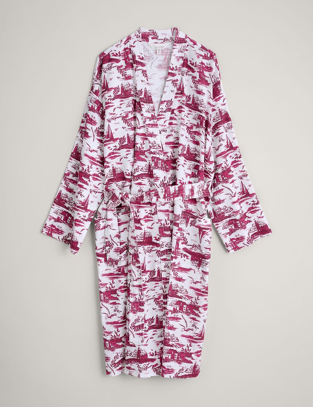 Pure Cotton Printed Tie Dressing Gown 1 of 5