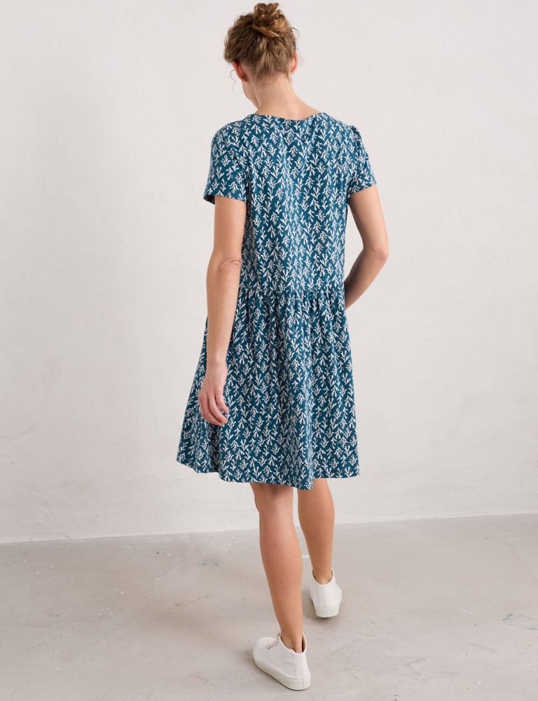 Pure Cotton Printed Waisted Dress 4 of 5