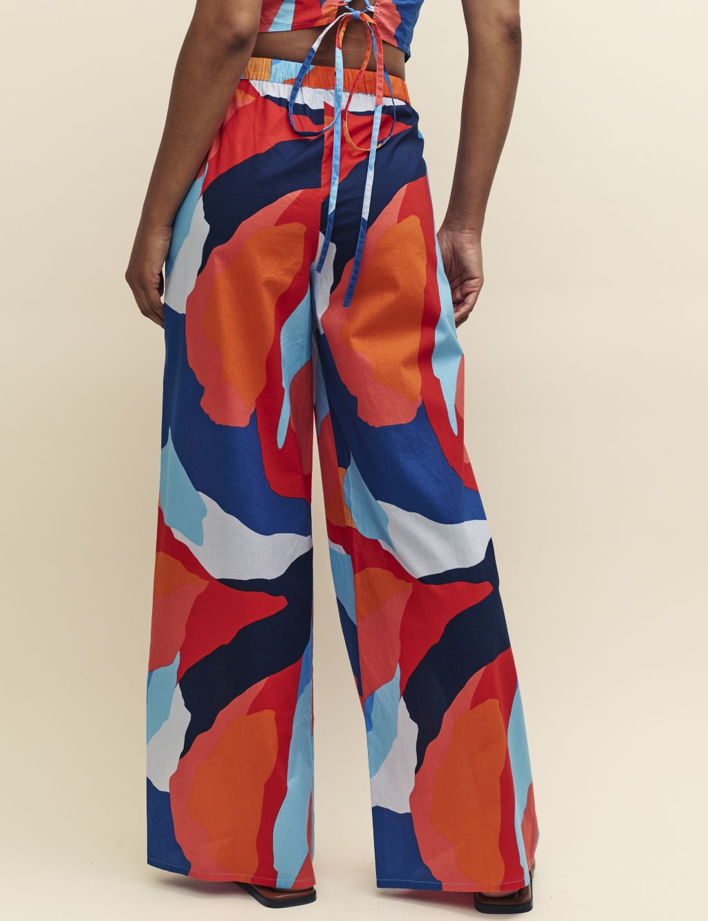 Pure Cotton Printed Wide Leg Trousers 2 of 5