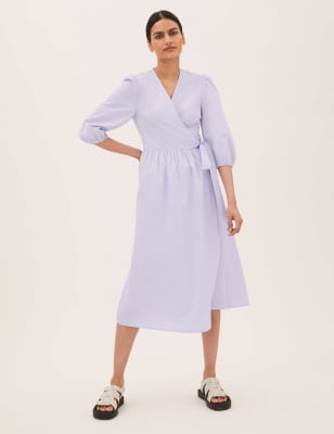 cotton wrap around dress