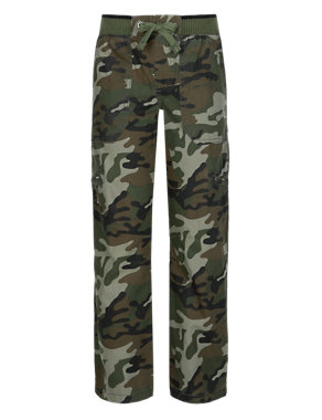 Pure Cotton Pull On Camouflage Trousers Image 2 of 3