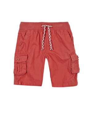 Pure Cotton Pull On Cargo Shorts (1-7 Years) Image 2 of 3