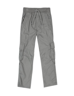 Pure Cotton Pull On Cargo Trousers (1-7 Years) Image 2 of 3