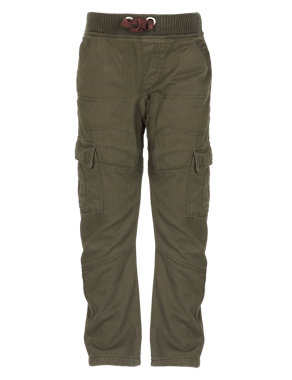 Pure Cotton Pull On Cargo Trousers (1-7 Years) Image 2 of 4