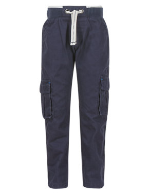 Pure Cotton Pull On Cargo Trousers (1-7 Years) Image 2 of 3