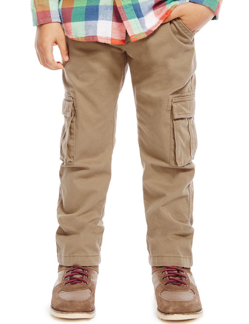 Pure Cotton Pull On Cargo Trousers (1-7 Years) 3 of 3
