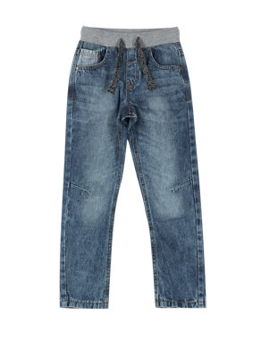 Pure Cotton Pull On Jeans (1-7 Years) Image 2 of 3