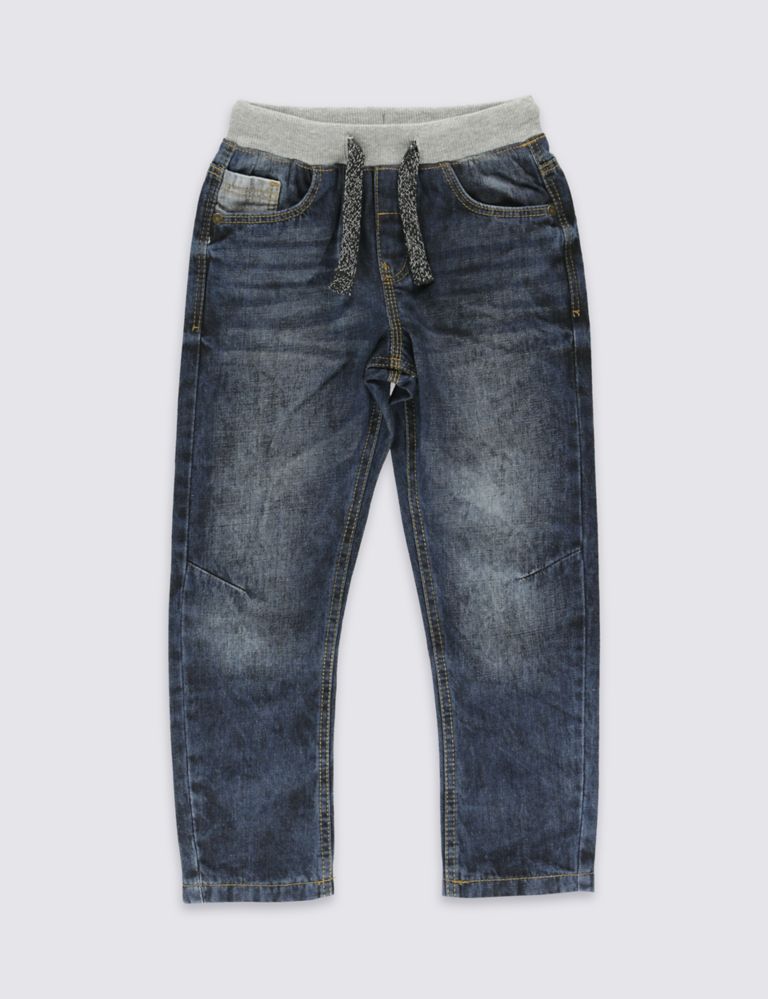 Pure Cotton Pull On Jeans (1-7 Years) 2 of 3