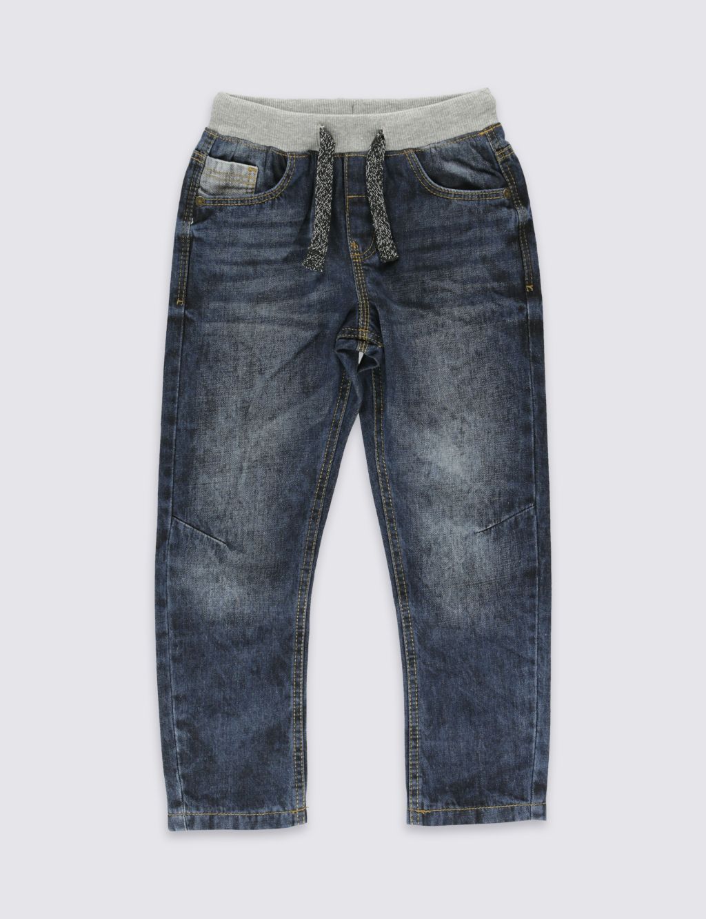 Pure Cotton Pull On Jeans (1-7 Years) 1 of 3