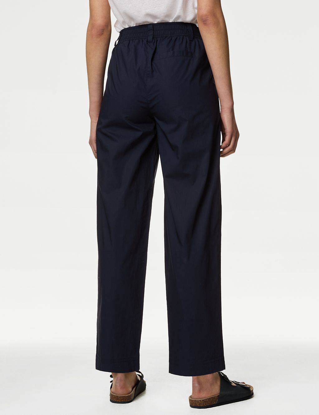 Pure Cotton Pull On Straight Leg Trousers 6 of 6