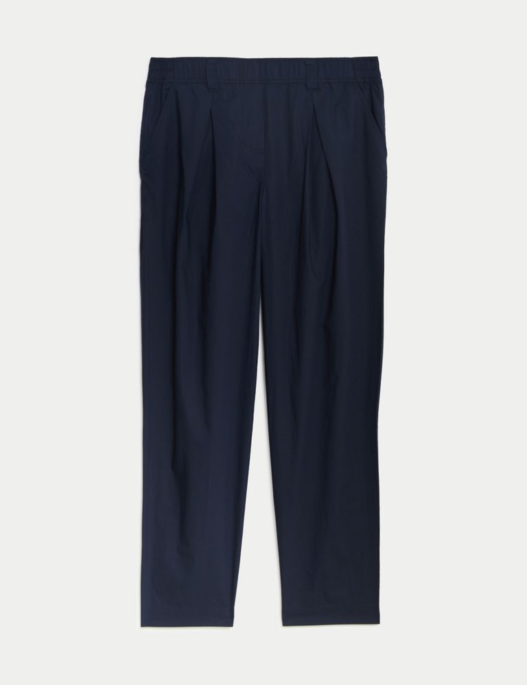 Pure Cotton Pull On Straight Leg Trousers 3 of 6