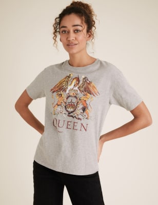 Pure Cotton Queen Slogan T Shirt M S Collection M S