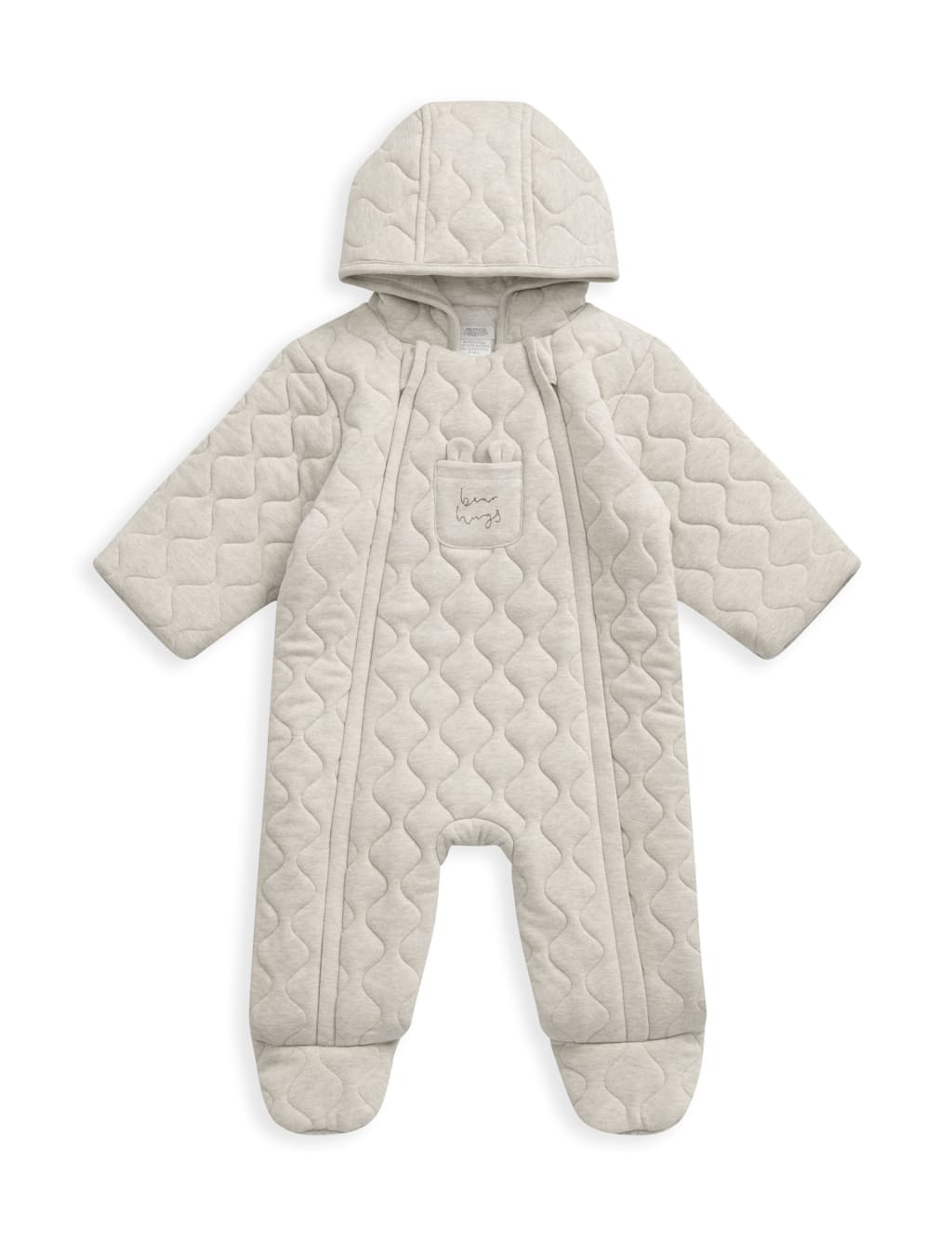Pure Cotton Quilted Hooded Pramsuit (7lbs-12 Mths) | Mamas & Papas | M&S
