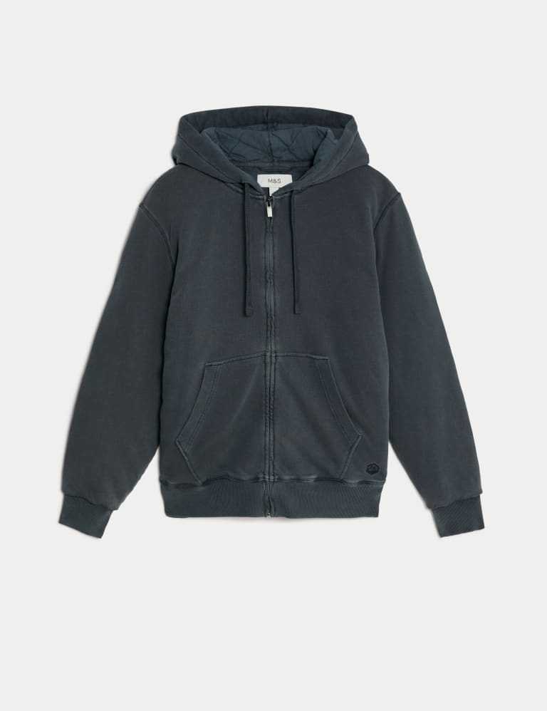 Pure Cotton Quilted Hoodie M S Collection M S