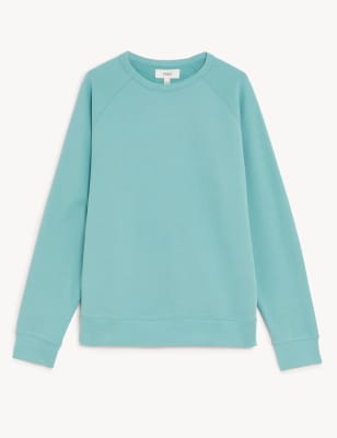 Pure Cotton Raglan Crew Neck Sweatshirt Image 2 of 5