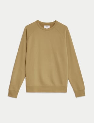 Pure Cotton Raglan Crew Neck Sweatshirt Image 2 of 4