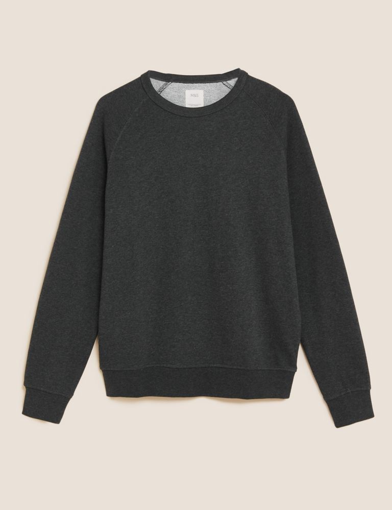 Pure Cotton Raglan Crew Neck Sweatshirt, M&S Collection