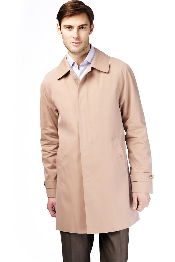 Pure Cotton Raglan Sleeve Raincoat Image 1 of 1