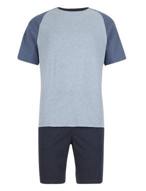 Pure Cotton Raglan Sleeve T-Shirt & Shorts Set Image 2 of 4