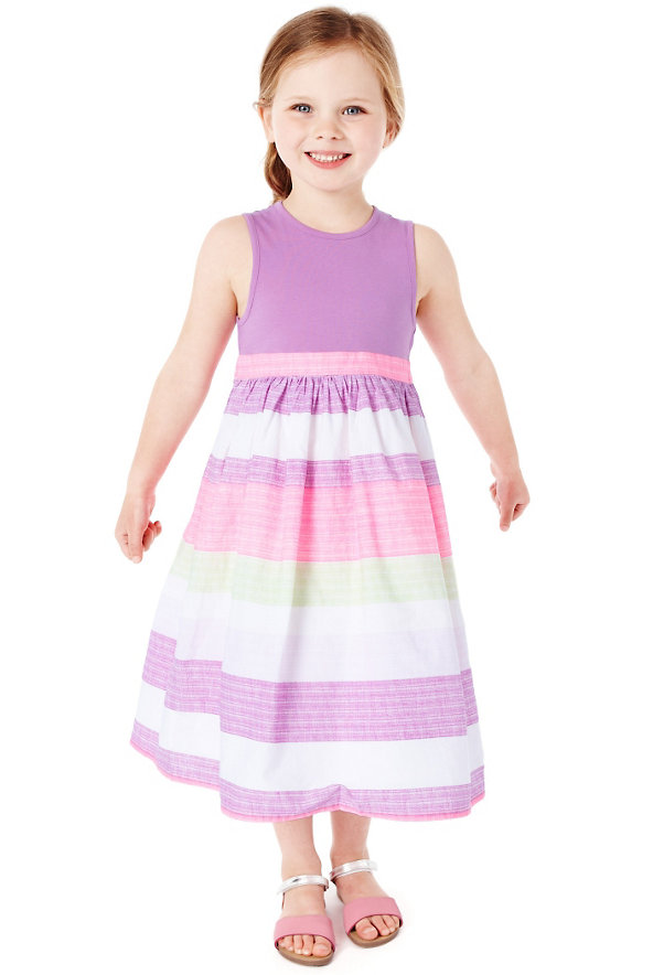 Pure Cotton Rainbow Maxi Dress Image 1 of 1