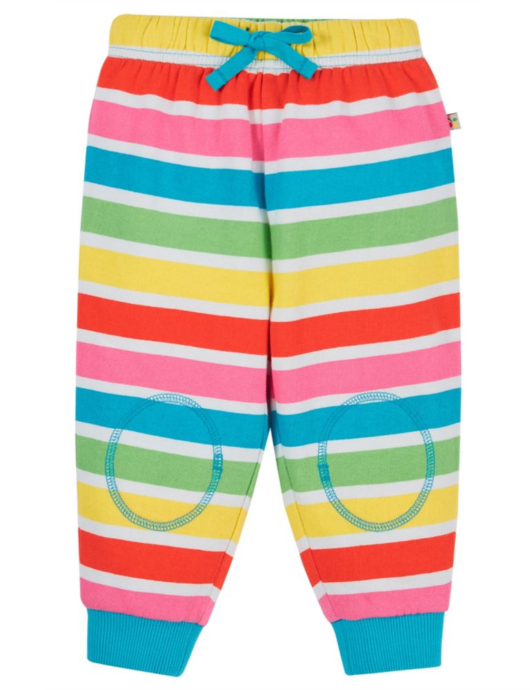 Pure Cotton Rainbow Striped Joggers (0-4 Yrs) 1 of 2