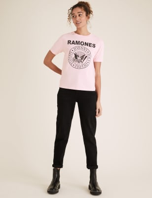 Pure Cotton Ramones Slogan T Shirt M S Collection M S