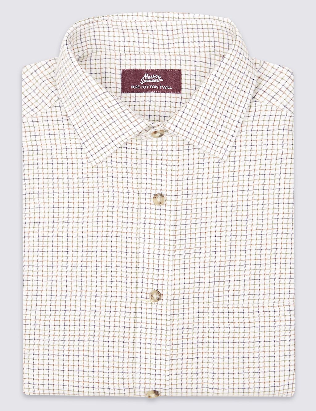 Pure Cotton Regular Fit Checked Shirt 1 of 4