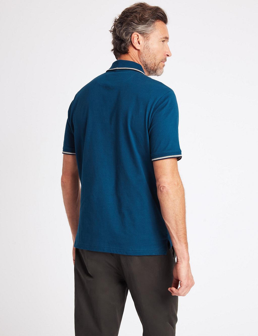 Pure Cotton Regular Fit Textured Polo 4 of 5