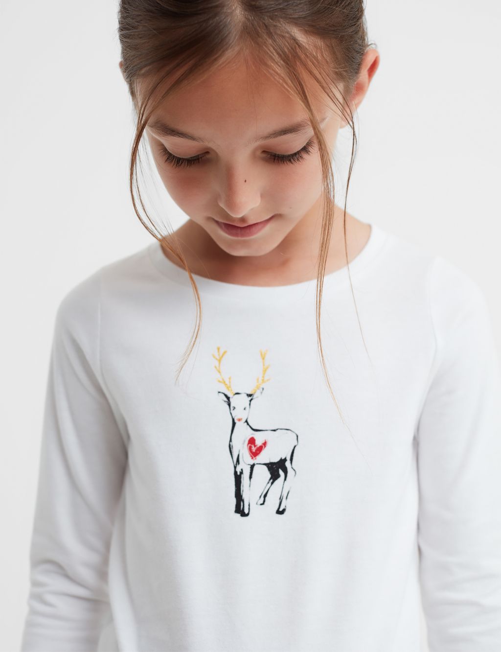 Pure Cotton Reindeer Print Top (4-14 Yrs) 4 of 5