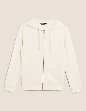 Pure Cotton Relaxed Long Sleeve Hoodie Image 2 of 6