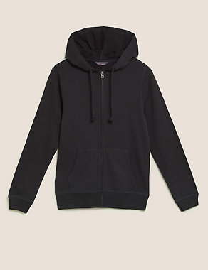 Pure Cotton Relaxed Long Sleeve Hoodie Image 2 of 5