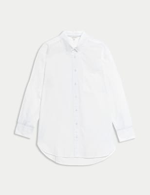 Pure Cotton Relaxed Longline Shirt Image 2 of 6