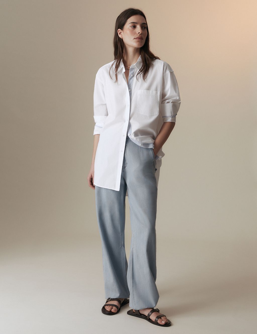 Pure Cotton Relaxed Longline Shirt 2 of 6