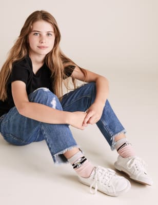 relaxed ripped jeans