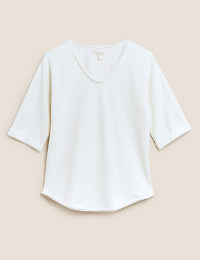 Pure Cotton Relaxed Short Sleeve Sweatshirt Image 2 of 5
