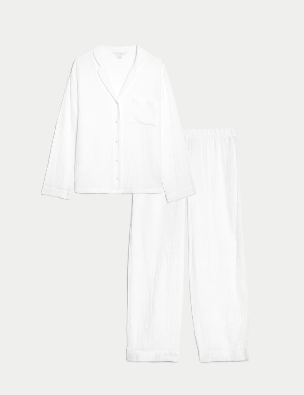 Pure Cotton Revere Collar Pyjama Set Body by M&S M&S