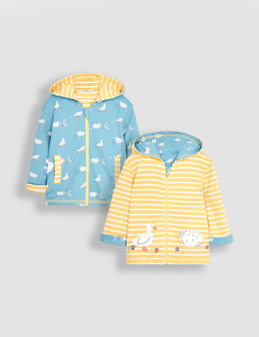 Pure Cotton Reversible Animal Hoodie (6 Mths-7 Yrs) 1 of 6